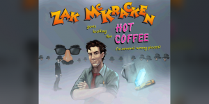 Zak McKraken goes looking for Hot Coffee (in several wrong places) - Cover art